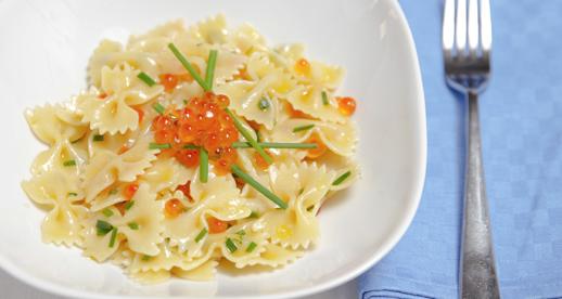 Farfalle con uova di salmone