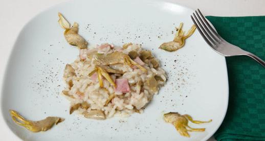 Risotto ai carciofi e prosciutto di Praga